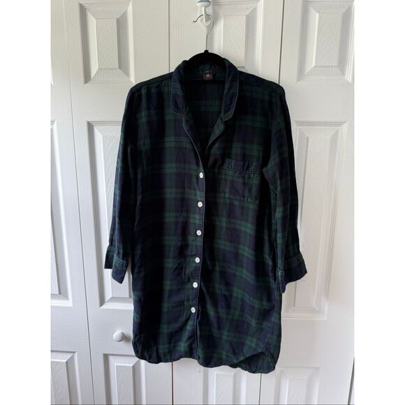 J Crew Women’s Plaid Small Flannel Sleep Shirt Pajamas - Picture 1 of 6